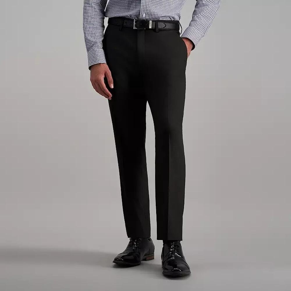 JM Haggar Premium Dress Pants 38x30 Chocolate Brown Straight-Fit Flex Waistband